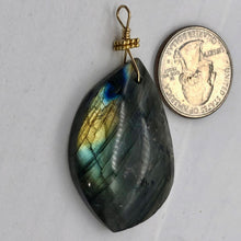 Load image into Gallery viewer, Labradorite 14k Gold Filled Drop Pendant | 2 1/4" Long | Blue Gray |