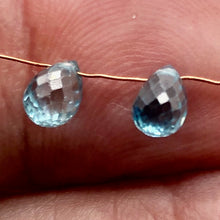 Load image into Gallery viewer, Blue Zircon Rare Natural Faceted Briolette Beads | 6x4 mm | 2 Beads |