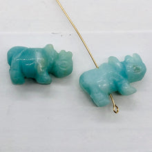 Load image into Gallery viewer, Amazonite Hand Carved Blue Rhinoceros Figurine | 21x13x8mm | Blue