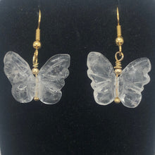 Load image into Gallery viewer, Quartz Butterfly 14Kgf Gold Earrings | Semi Precious Stone Jewelry | - PremiumBead Alternate Image 2
