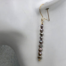 Load image into Gallery viewer, Dark Champagne Bubble Fresh Water Pearl 14K Gold Filled Earrings | 2" Long |
