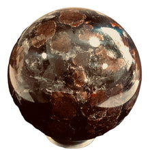 Load image into Gallery viewer, Astrophyllite Garnet Scry Sphere Round | 3" | Red/Black | 1 Sphere |