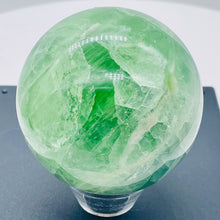 Load image into Gallery viewer, Fluorite Scry Sphere Round | 2 1/4" | Green/Clear | 1 Crystal Sphere |