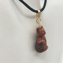 Load image into Gallery viewer, Adorable! Brecciated Jasper and 14k Gold Filled Cat Pendant, 1.38" Long - PremiumBead Alternate Image 8