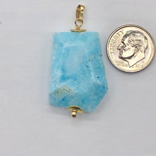 Load image into Gallery viewer, Hemimorphite 14K Gold Filled Carved Pendant | 1 1/2" Long | Blue | 1 Pendant |