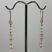 Load image into Gallery viewer, Quartz AAA Crystal 14K Gold Filled Dangle Earrings | 1 3/4" Long| Clear | 1 Pair
