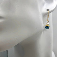 Load image into Gallery viewer, London Blue Topaz and Pearl 14K Gold Filled Drop | Blue/White/Gold | 1 Earrings|