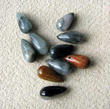 Load image into Gallery viewer, 6 Wild Cat's Eye Chrysoberyl Quartz Smooth Briolette Beads 7520 - PremiumBead Primary Image 1