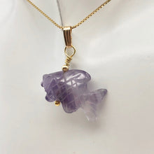Load image into Gallery viewer, Swimmin'! Amethyst Koi Fish with 14k Gold Filled Findings Pendant 509265AMG - PremiumBead Alternate Image 7