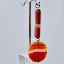 Load image into Gallery viewer, Sardonyx 14K Gold Filled Dangle Pendant | 2 1/4" Long | Orange/White | 1 Pendant