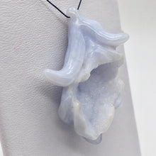 Load image into Gallery viewer, Blue Chalcedony Druzy Flower Bead | Carved | Twice Drilled | 42.98 cts | 41x31mm - PremiumBead Alternate Image 5
