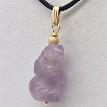 Load image into Gallery viewer, Sssslither! Carved Amethyst Snake and 14k Gold Filled Pendant | 1.5" | 509278AMG - PremiumBead Alternate Image 10