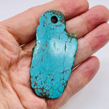 Load image into Gallery viewer, Turquoise, Free Form Pendant Bead | 73x38x6mm | Blue | 1 Pendant Bead |