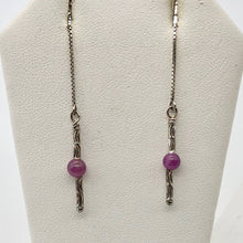 Load image into Gallery viewer, Designer Pink Sapphire and Silver Threader Earrings 306537 - PremiumBead Primary Image 1