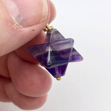 Load image into Gallery viewer, Kabbalah Carved Amethyst Merkaba Star and 14K Gold Filled Pendant 509288AMG - PremiumBead Alternate Image 10