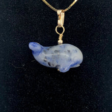 Load image into Gallery viewer, Sodalite Whale Pendant Necklace | Semi Precious Stone Jewelry | 14k gf Pendant - PremiumBead Alternate Image 2