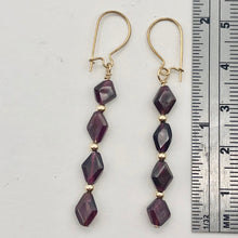 Load image into Gallery viewer, 14K Gold Filled Red Pyrope Garnet Earrings | 2 inches long | - PremiumBead Alternate Image 5