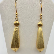 Load image into Gallery viewer, Designer Brushed 22K Vermeil Faceted 29x9mm Teardrop Earrings 309816A - PremiumBead Alternate Image 4