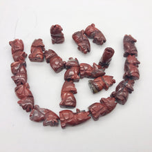 Load image into Gallery viewer, New Moon 2 Carved Red Jasper Wolf Coyote Beads | 21x11x8mm | Red - PremiumBead Alternate Image 9