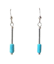Load image into Gallery viewer, Natural Sky Blue Turquoise & 925 Sterling Silver Earrings 6371E