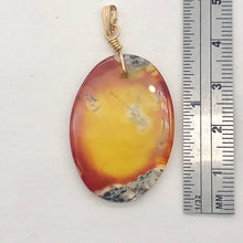 Load image into Gallery viewer, Moss Agate Oval 14K Gold Filled Pendant | 2" Long | Tangerine Yellow | 1 Pendant