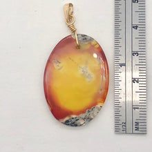 Load image into Gallery viewer, Moss Agate Oval 14K Gold Filled Pendant | 2&quot; Long | Tangerine Yellow | 1 Pendant
