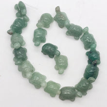 Load image into Gallery viewer, Charming 2 Carved Aventurine Turtle Beads | 21x12.5x8.5mm | Green - PremiumBead Alternate Image 4
