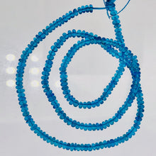 Load image into Gallery viewer, Apatite Roundel 13" Bead Strand | 3 mm | Neon Blue | 190 Beads |