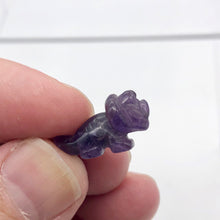 Load image into Gallery viewer, Purple Dinosaur Amethyst Triceratops Figurine/Worry | 22x12x7.5mm | Purple