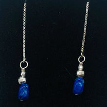 Load image into Gallery viewer, Lapis Sterling Silver Threader Earrings | 3 1/2" Long | Blue | 1 Pair |