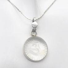 Load image into Gallery viewer, Om or Aum Quartz Sterling Silver Pendant Necklace | 21x10mm | 1 1/2" long | - PremiumBead Alternate Image 6