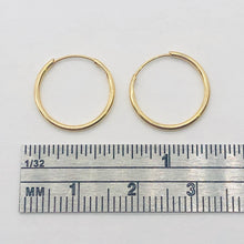 Load image into Gallery viewer, 14k Solid Gold Endless Hoop Earrings | 14mm | Gold | 1 Pair Earrings |