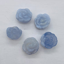 Load image into Gallery viewer, Hand Carved 1 Blue Lace Agate Rose Flower Bead 10213