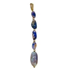 Load image into Gallery viewer, Opal 14K Gold Filled Drop | 2 1/4" Long | Blue Green Fire | 1 Pendant