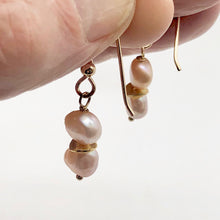 Load image into Gallery viewer, Fresh Water Pearls 14K Gold Filled Drop Earrings| 1 1/4" Long| Peach| 1 Earrings