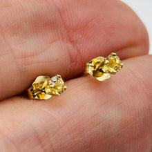 Load image into Gallery viewer, Citrine 14K Yellow Gold Stud Round Earrings | 3mm | Yellow | 1 Pair |