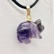Load image into Gallery viewer, Amethyst Pig Pendant Necklace | Semi Precious Stone Jewelry | 14k Pendant - PremiumBead Alternate Image 6