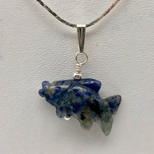 Load image into Gallery viewer, Sodalite Fish Koi Solid Sterling Silver Pendant! Swimmin' 509265Sds - PremiumBead Alternate Image 9