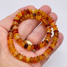Load image into Gallery viewer, Carnelian Agate Rondelle Bead Strand | 8x4mm | Orange | 89 Beads |