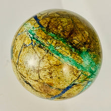 Load image into Gallery viewer, Azurite Malachite Chrysoprase Scry Crystal Round | 60mm | Green/Blue/Brown | 1 Sphere