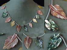 Load image into Gallery viewer, Abalone Pink and Golden Mother of Pearl Hand Carved Leaf Bead Strand 104321C - PremiumBead Primary Image 1