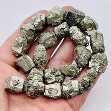 Load image into Gallery viewer, Pyrite Crystals | 24x19x12 to 15x15x14 | Silver Gold | 22 Beads