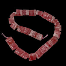 Load image into Gallery viewer, Natural Rhodochrosite 8mm Square Bead (25 Beads) 8 inch Strand