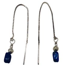 Load image into Gallery viewer, Lapis Sterling Silver Threader Earrings | 3 1/2" Long | Blue | 1 Pair |