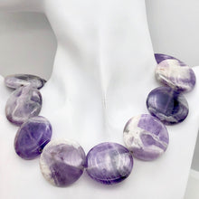 Load image into Gallery viewer, Chevron Amethyst Round coin | 30x7mm | Purple White | 13 Bead(s)