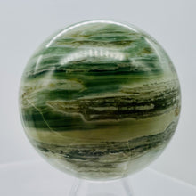 Load image into Gallery viewer, Serpentine Banded 329g Sphere | 2.5" | Green White | 1 Sphere |