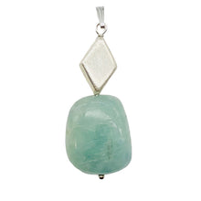 Load image into Gallery viewer, Aquamarine and Sterling Silver Drop Pendant | 1 3/4" Long | Aqua | 1 Pendant