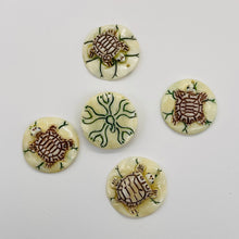 Load image into Gallery viewer, Turtle Round Pendant Bead | 22x6mm | Red White Green | 1 Bead |