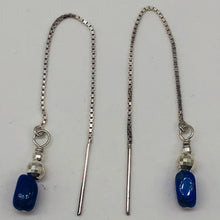 Load image into Gallery viewer, Lapis Sterling Silver Threader Earrings | 3 1/2" Long | Blue | 1 Pair |