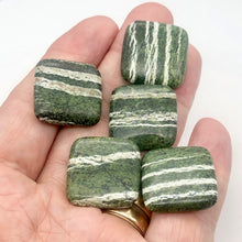 Load image into Gallery viewer, Jasper Zebra Stone Square | 25x25x7mm | Green White | 2 Bead(s)